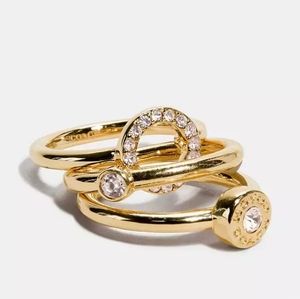 Coach | Sz 7 | Open Circle Halo Ring Set